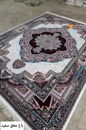 فرش باغ معلق 440 شانه نگین کسری کاشان